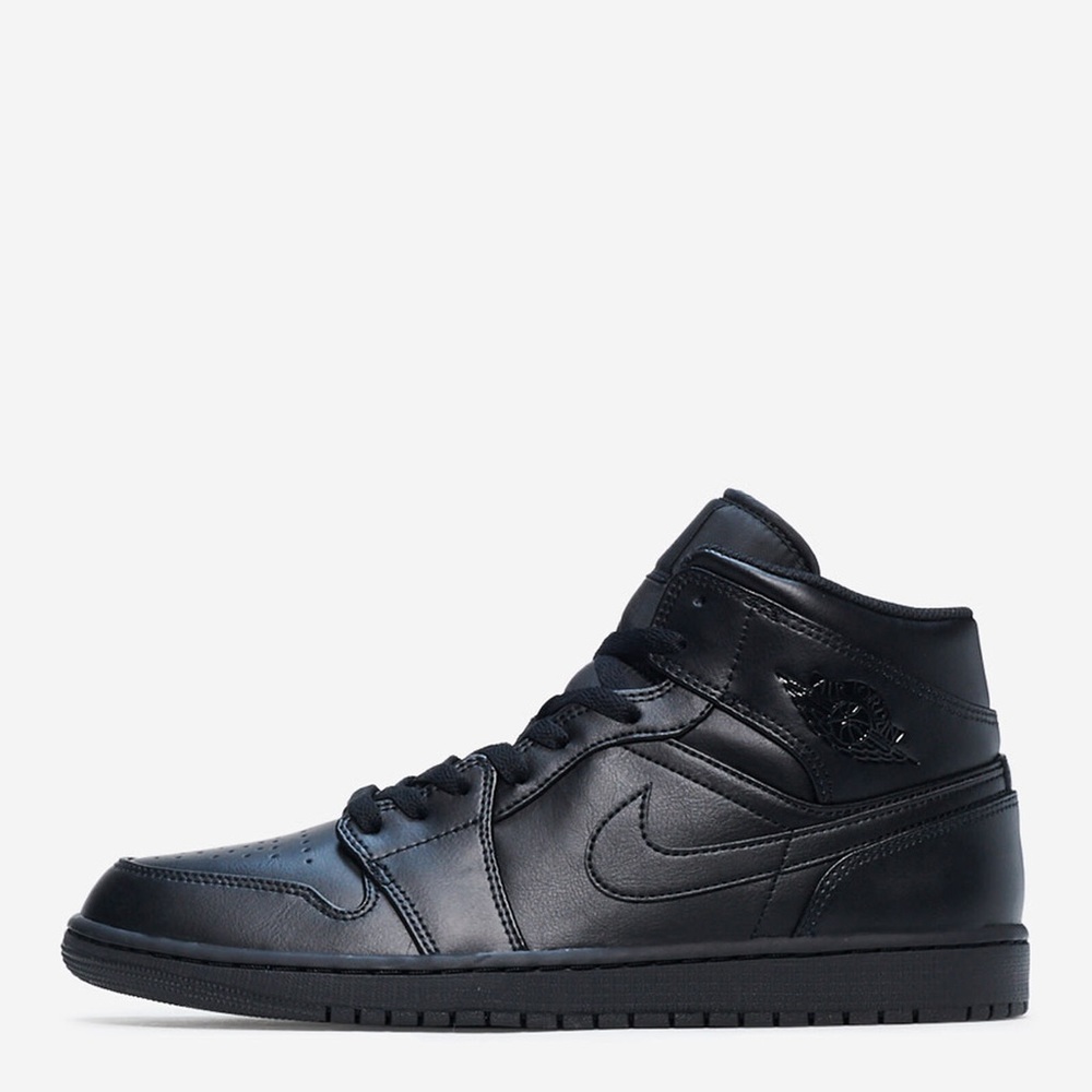 Authentic All Black Air Jordan 1 Mid Size 8.5 Men
